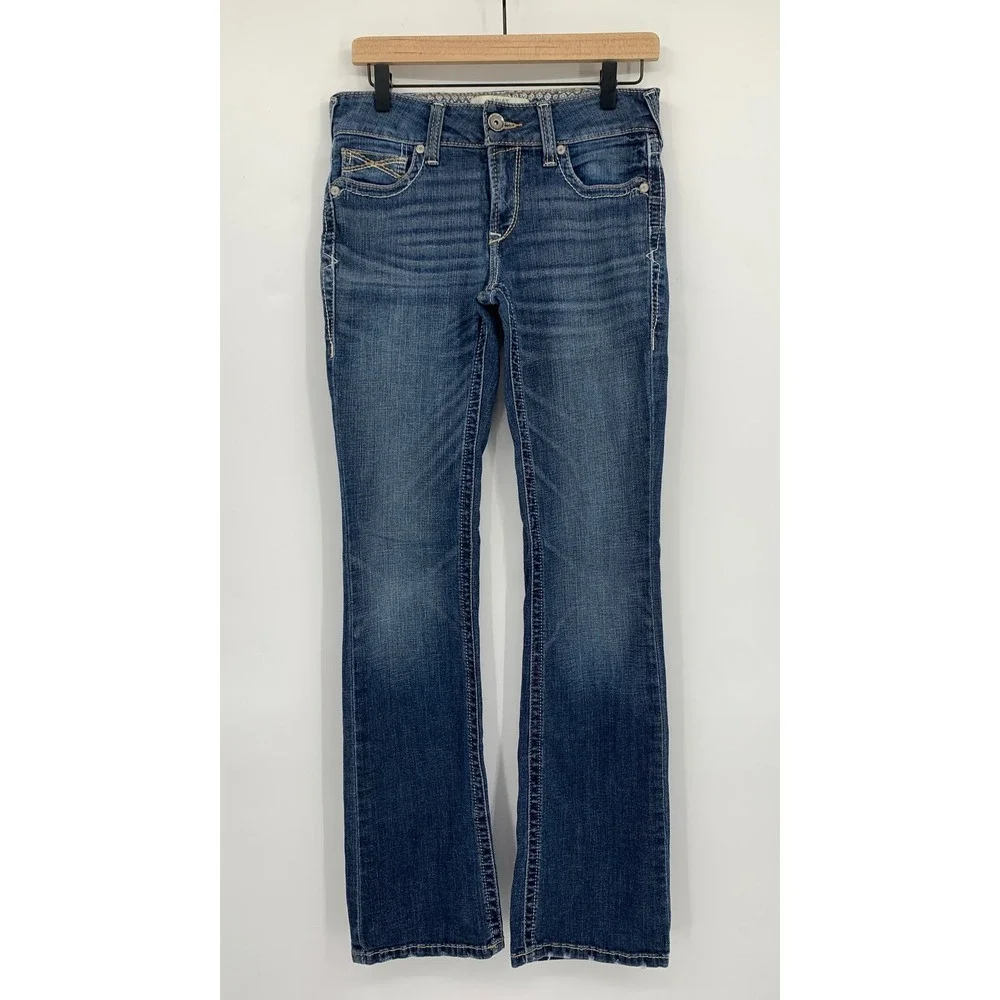 Ariat Jeans Womens 28 LONG Blue Bootcut Stretch Western Denim Pants - Picture 1 of 8